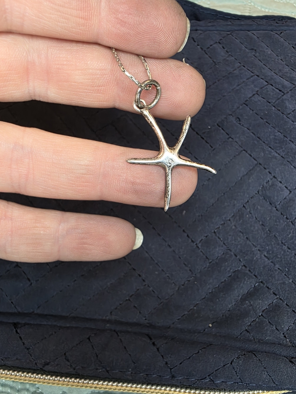 Sterling Silver Starfish Pendant Necklace - Silver